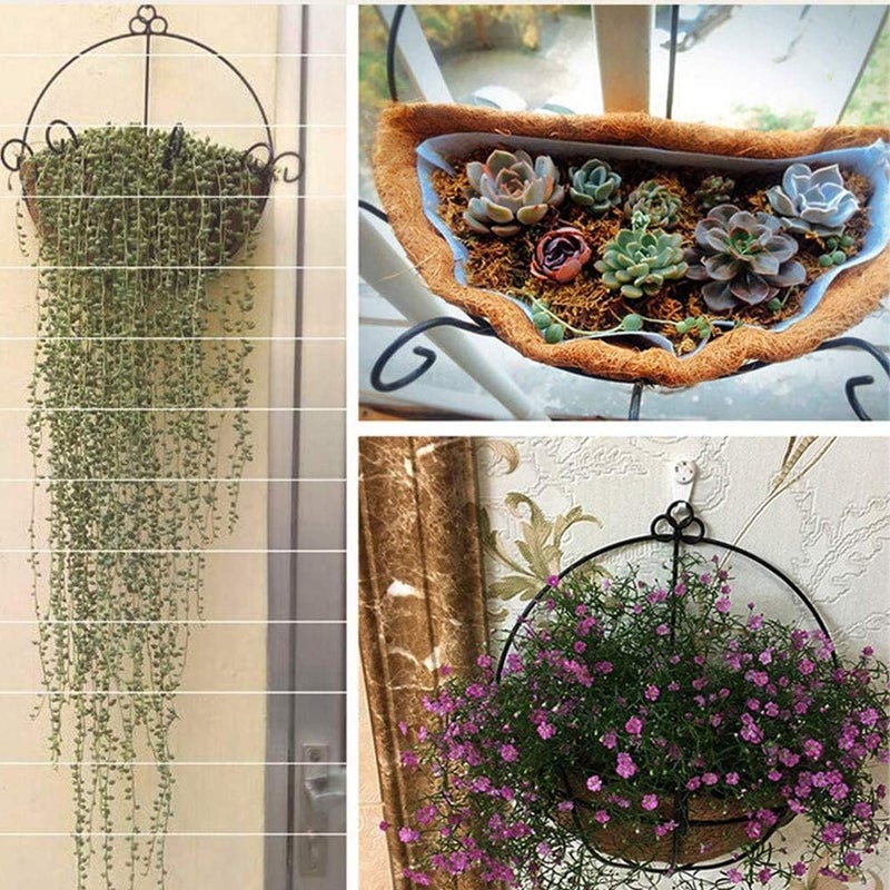 FDGARDEN 2PCS Half Round Replacement Coco Liner for Hanging Basket Wall Flower Basket, Half Circle Wall Planter Coconut Fiber Plant Basket Liner for Garden Planter Flower Pot (10 inch) - Image 4